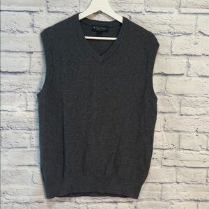 Brooks Brothers Sweater Vest Cashmere Cotton V-neck Size Large Mens Unisex